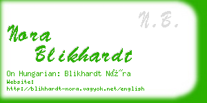 nora blikhardt business card